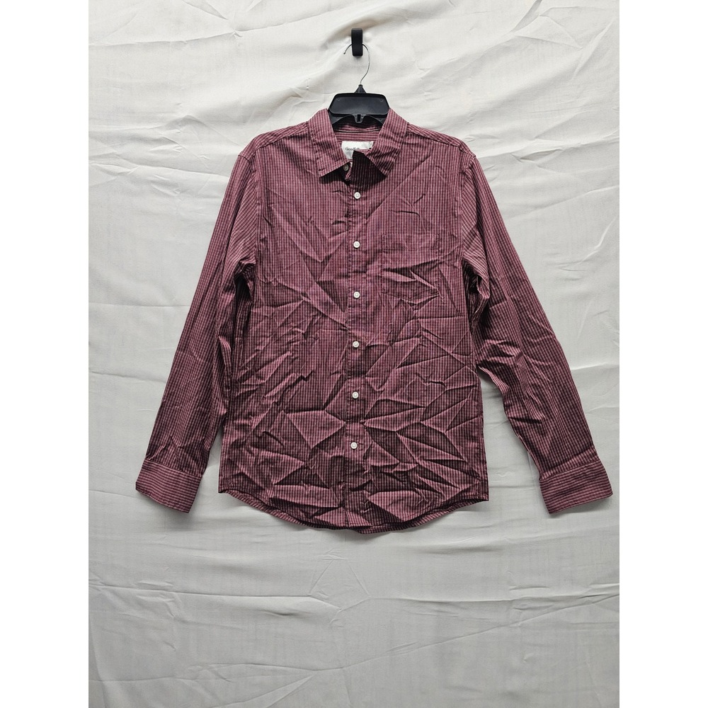 Goodfellow &‎ Co Mens Red Micro Check Comfort Wear LS Shirt Small 043 16 7303